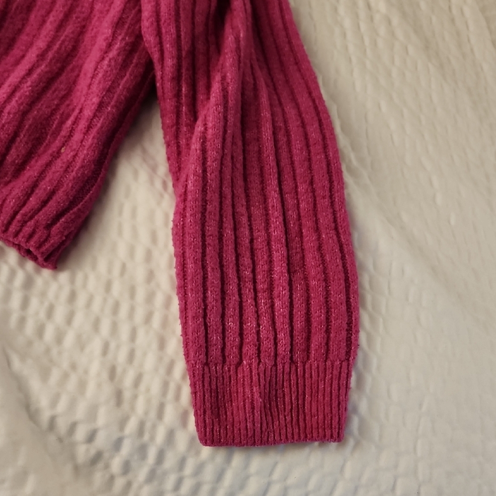 Pink Rose Women's Sweater - Vibrant Pink - Picture 10 of 13